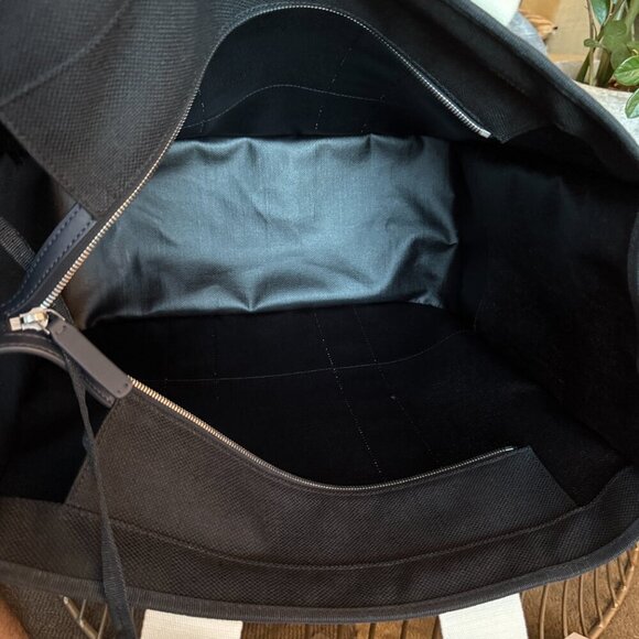 Armani Black Via Manzoni Black Fabric Tote Bag with removable pouch - Picture 8 of 13